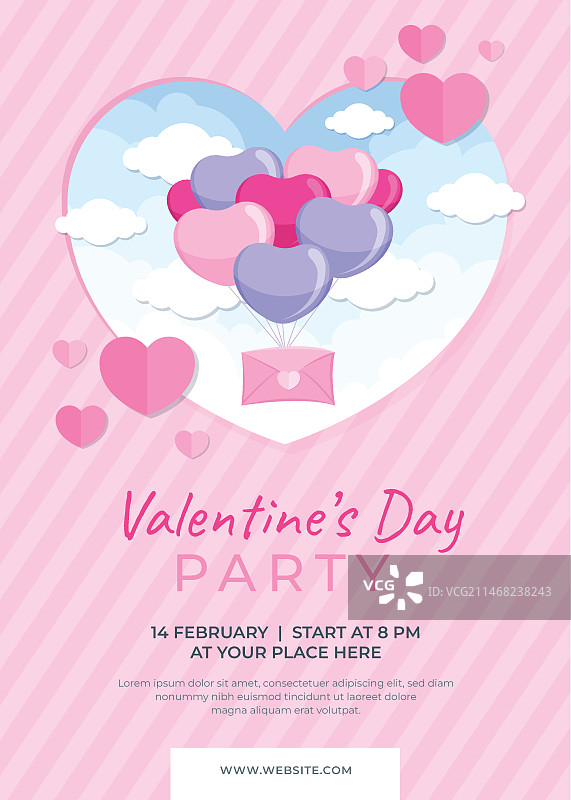 情人节竖版海报模板图片素材