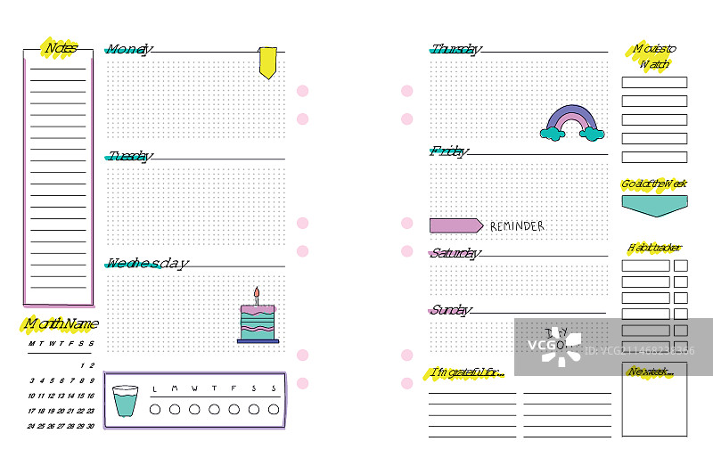 子弹日记计划模板图片素材