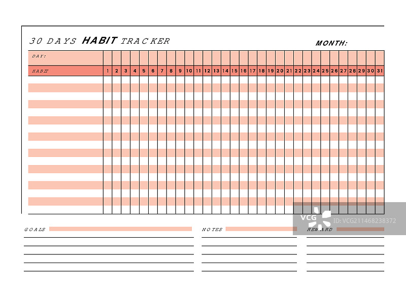 习惯追踪器模板图片素材