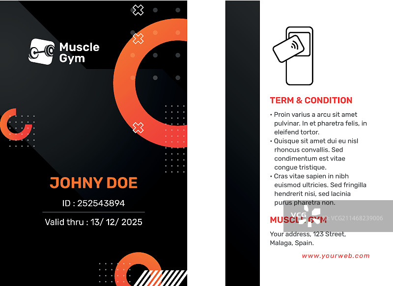 健身中心门禁卡模板图片素材