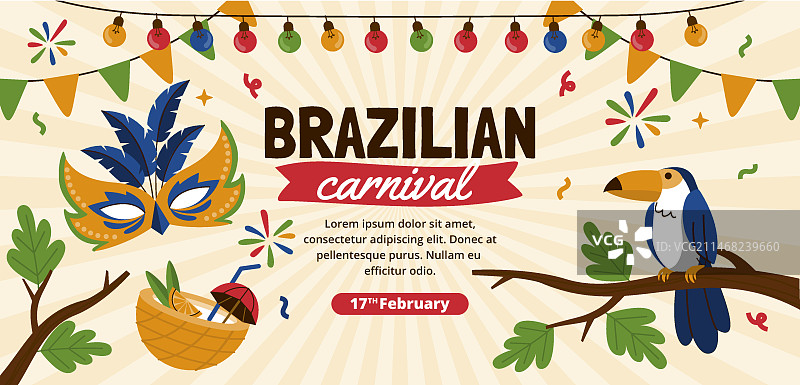 巴西狂欢节庆祝活动横幅模板图片素材