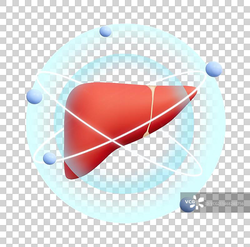 肝脏保护医疗保健3D插画元素图片素材