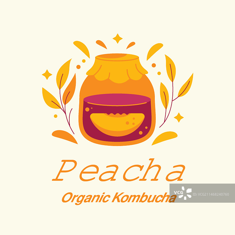 手绘红茶菌Logo设计图片素材