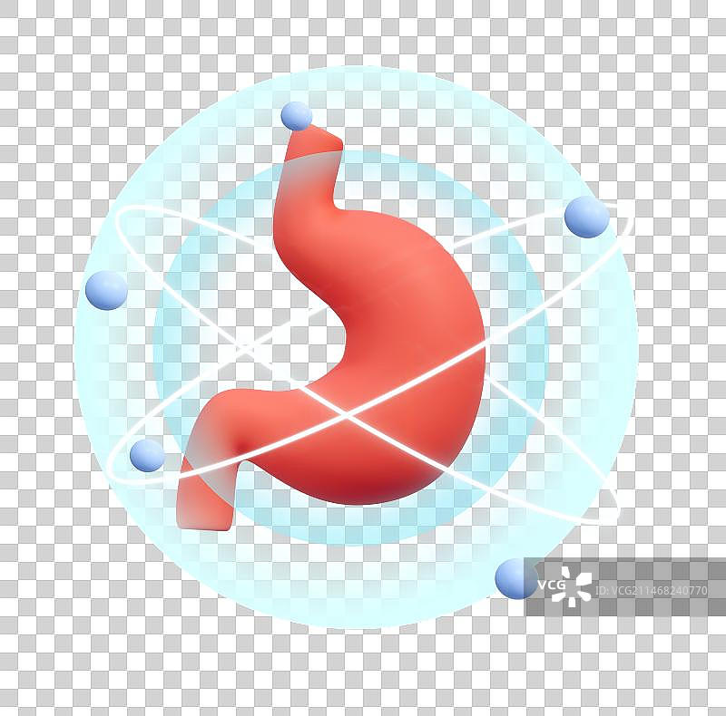 胃保护医疗保健3D插画元素图片素材