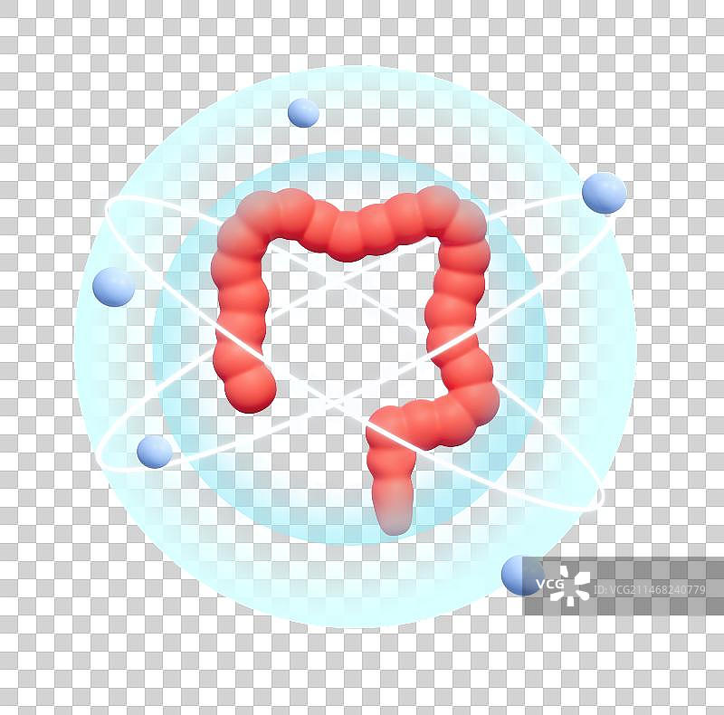 肠道保护医疗保健3D插画元素图片素材