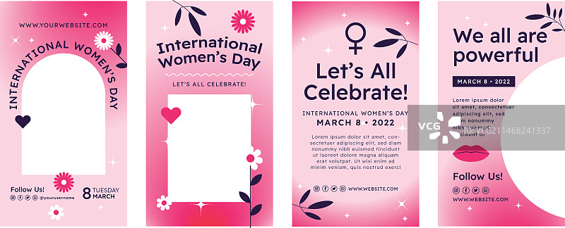 国际妇女节渐变Instagram快拍合集图片素材