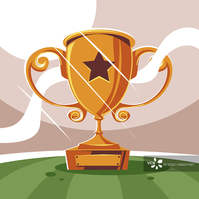 扁平风足球杯插画图片素材