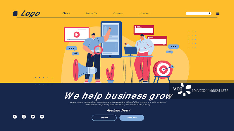 广告公司着陆页模板图片素材