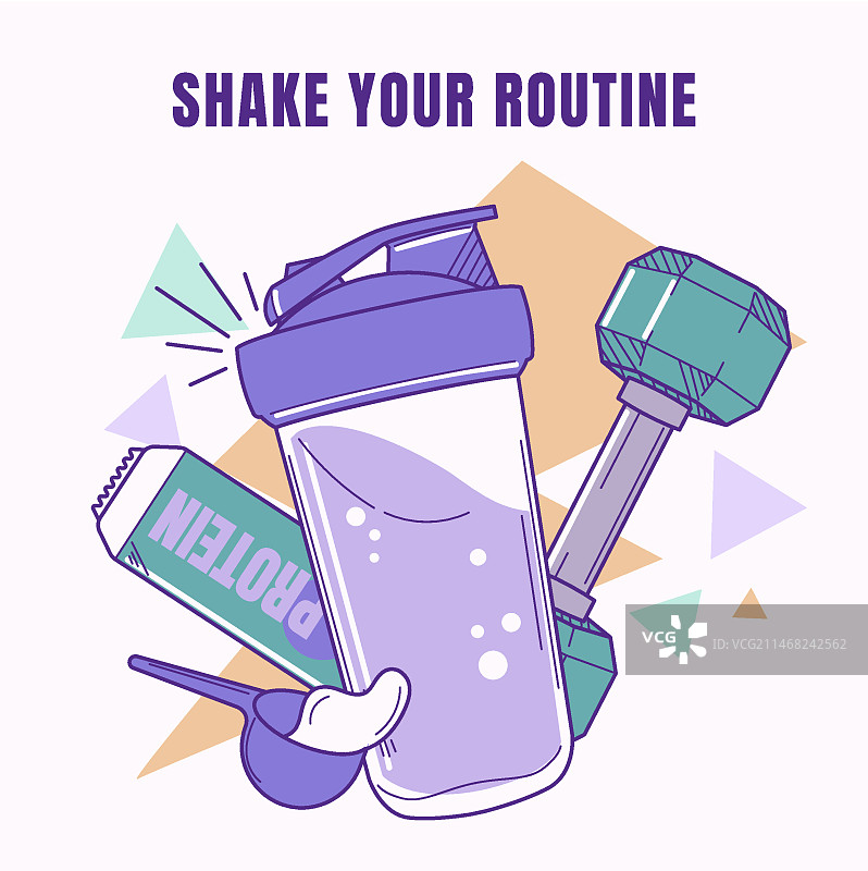 蛋白奶昔插画图片素材