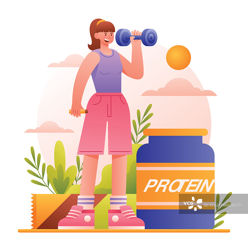 蛋白奶昔插画图片素材