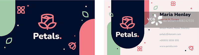 花店概念横版名片模板图片素材