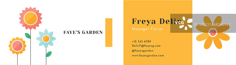 花店概念横版名片模板图片素材