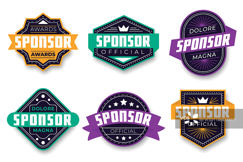 创意赞助徽章合集图片素材