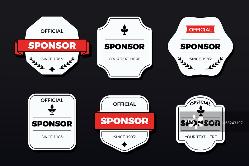 创意赞助徽章合集图片素材