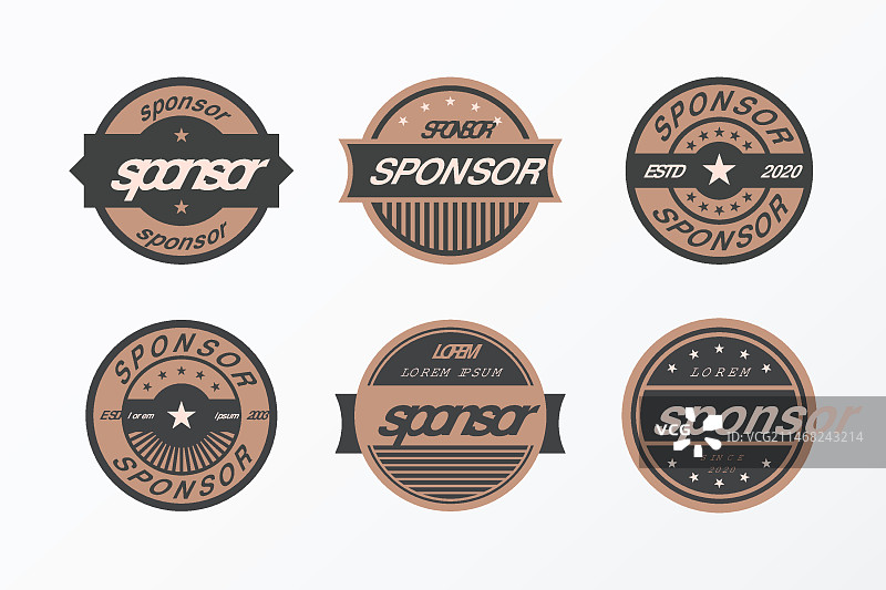 一组创意赞助徽章图片素材
