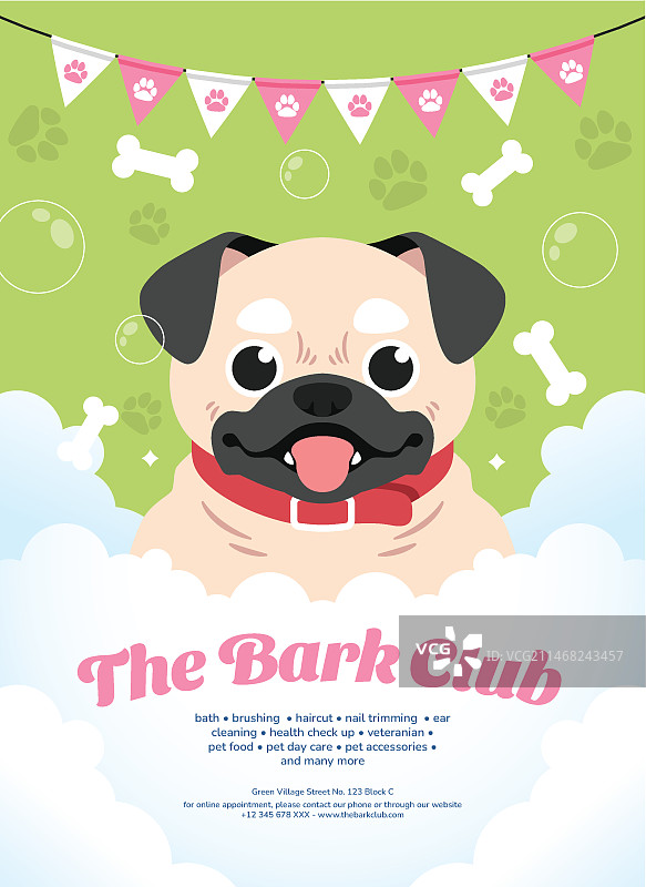 手绘宠物美容海报设计图片素材