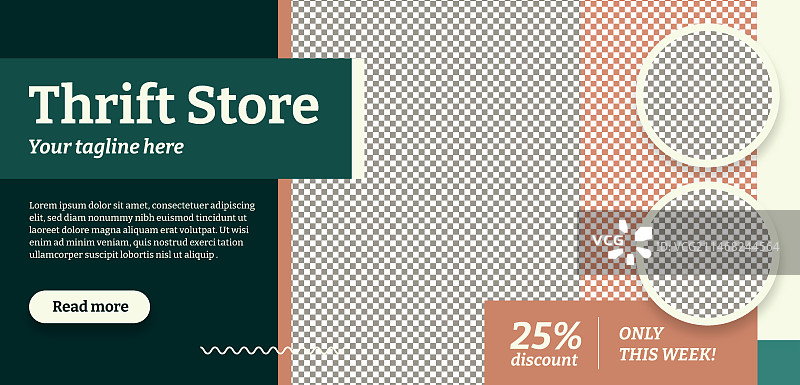 手绘旧货店banner设计图片素材