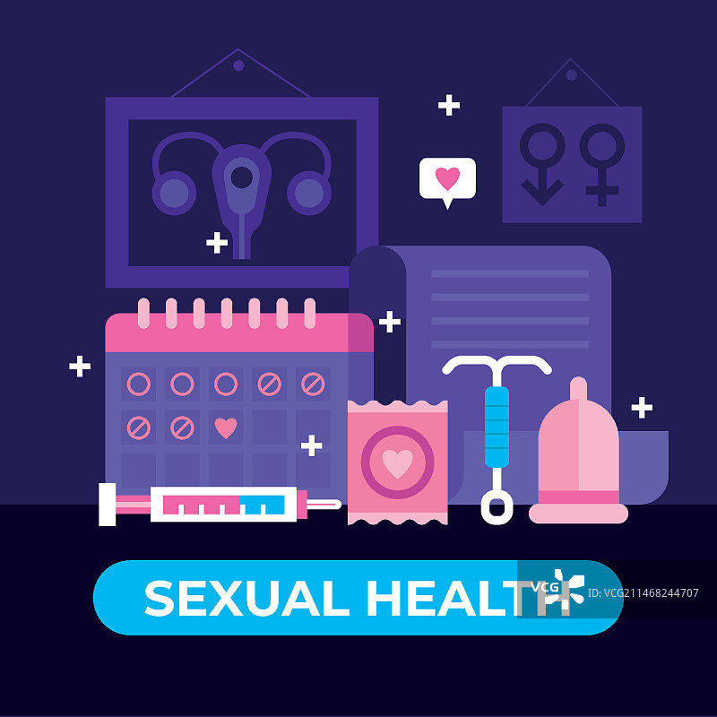 扁平风格性教育插画图片素材