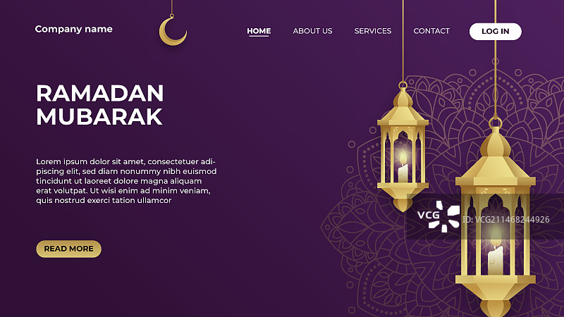 渐变斋月引导页模板图片素材