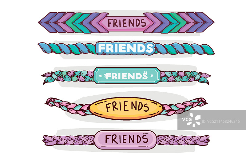 彩色友谊手环合集图片素材