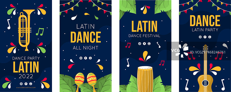 拉丁舞派对Instagram快拍模板图片素材