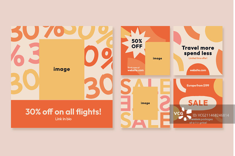 旅行促销Instagram帖子合集图片素材