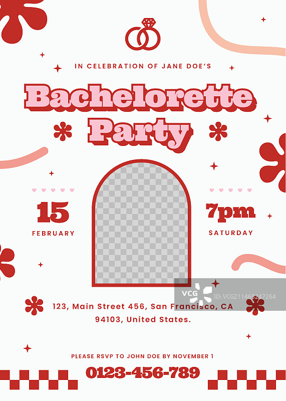 手绘单身女子派对海报图片素材