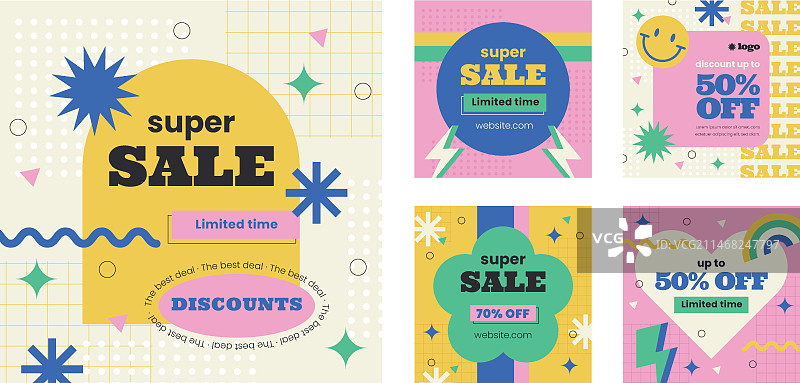 扁平风格粗体图形模板图片素材