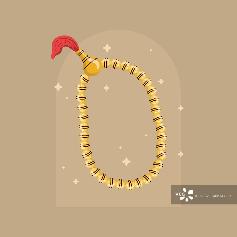 手绘扁平风泰斯比赫念珠插画图片素材