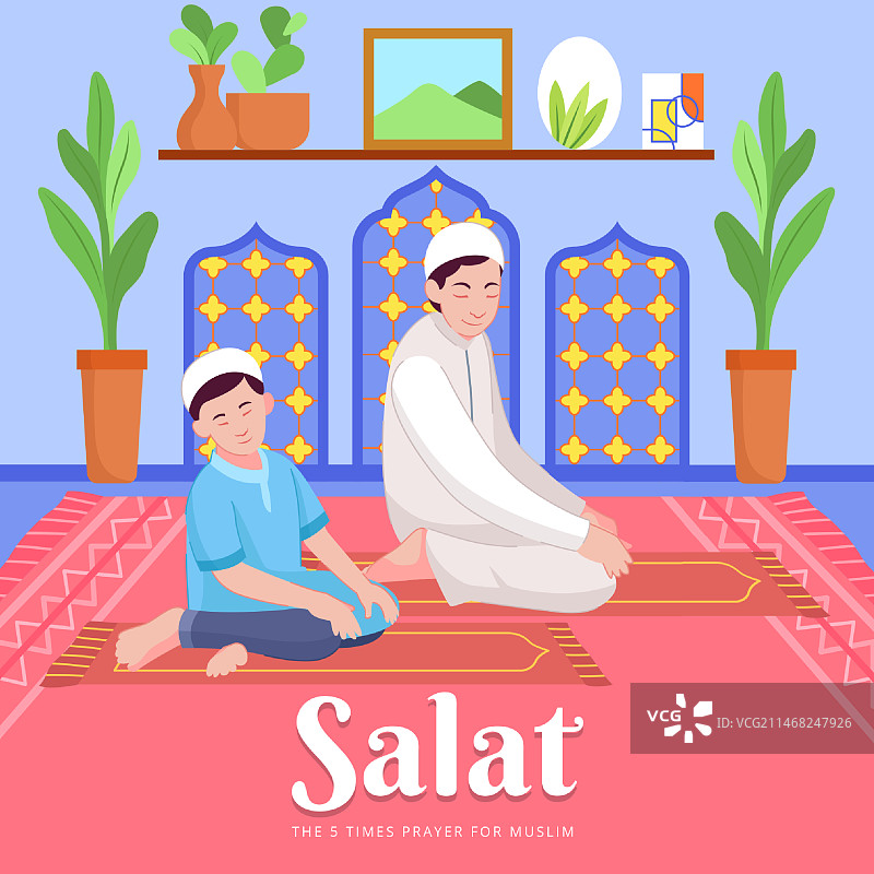 手绘扁平化设计沙拉插画图片素材