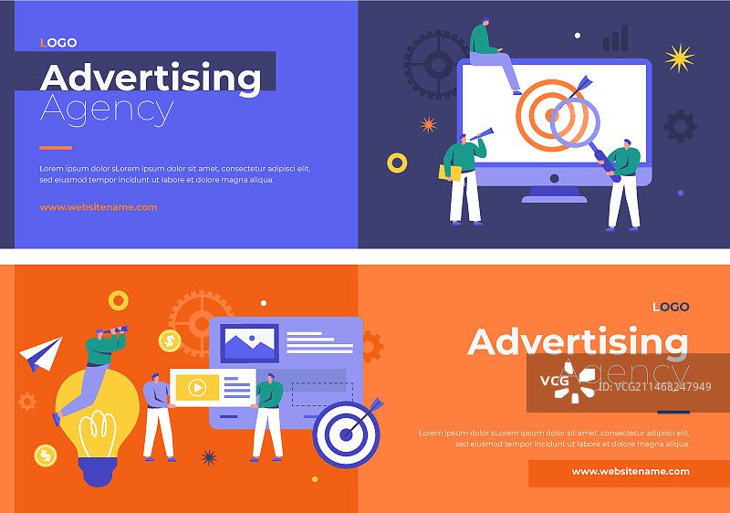 扁平风格广告公司banner模板图片素材