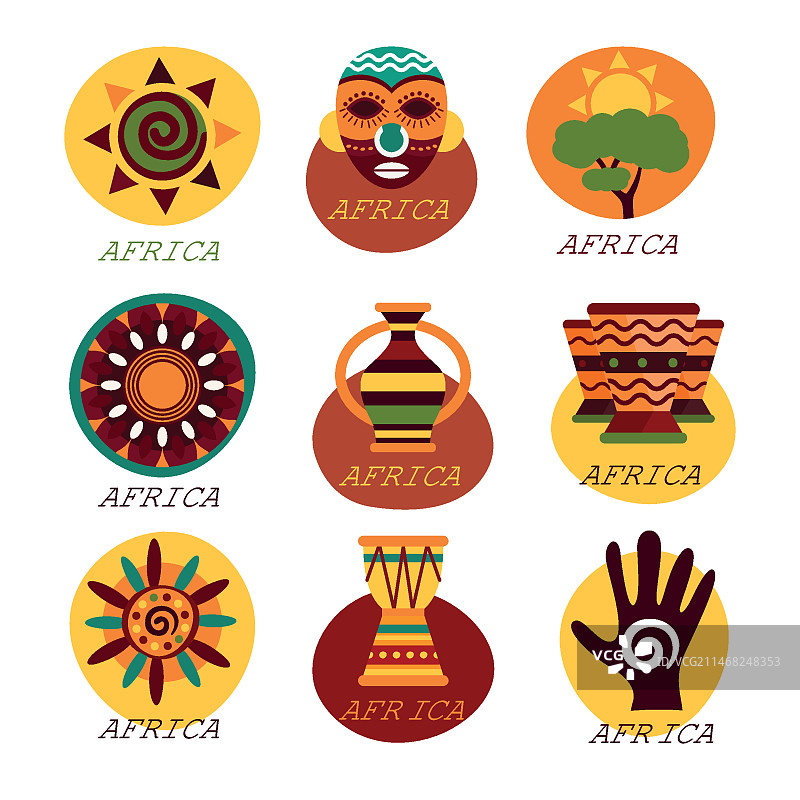 非洲地图Logo包图片素材