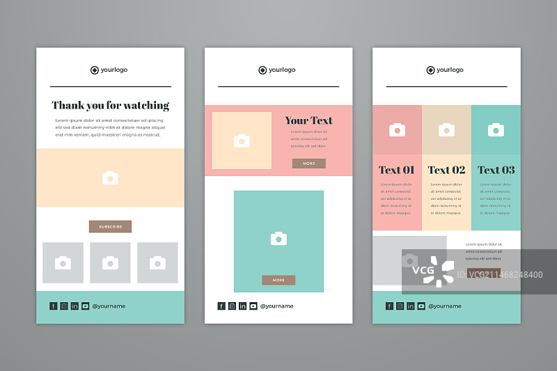 博主电子邮件模板集图片素材