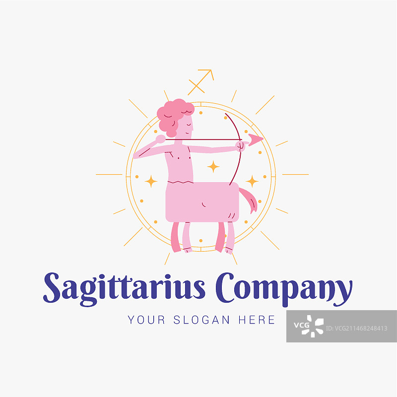 手绘扁平风射手座标志图片素材