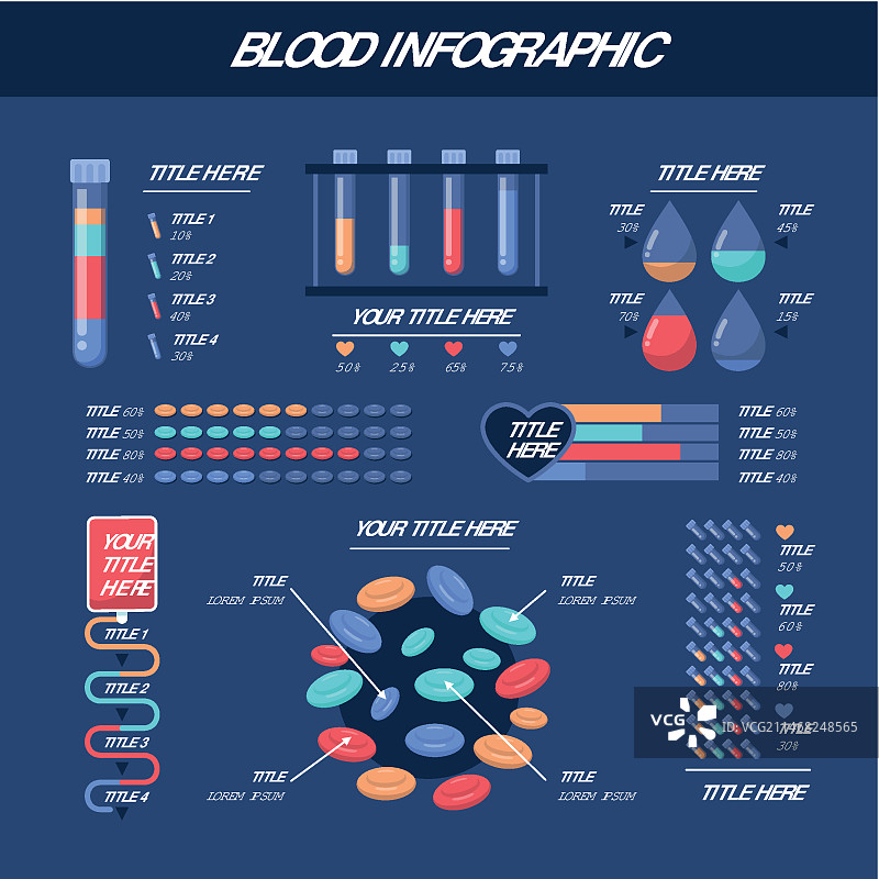 血液信息图表模板图片素材