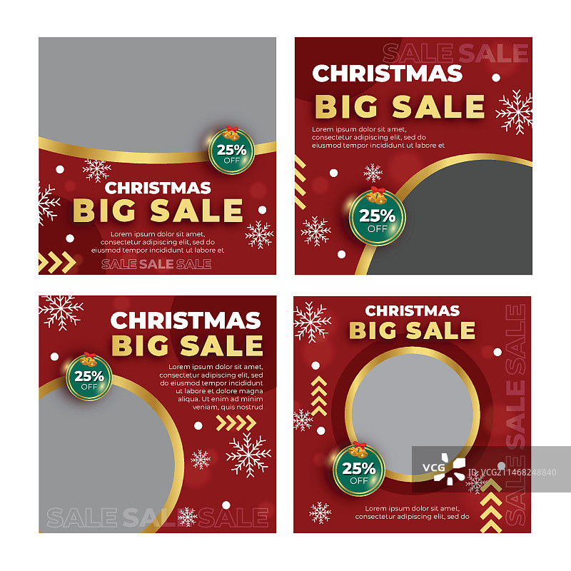 圣诞节促销Instagram帖子合集图片素材