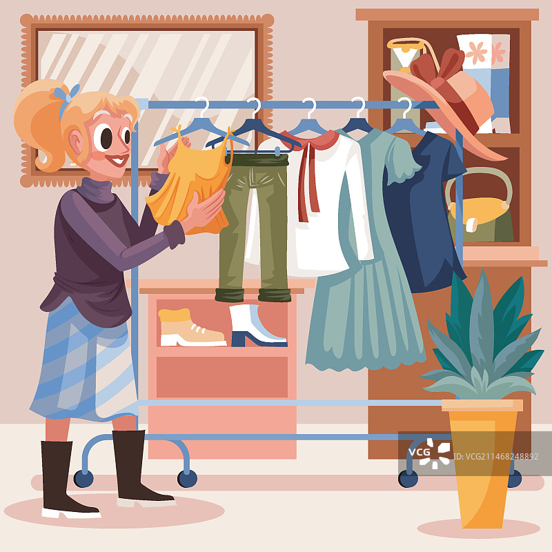 手绘旧货店插画图片素材