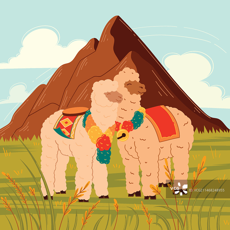 手绘秘鲁插画图片素材