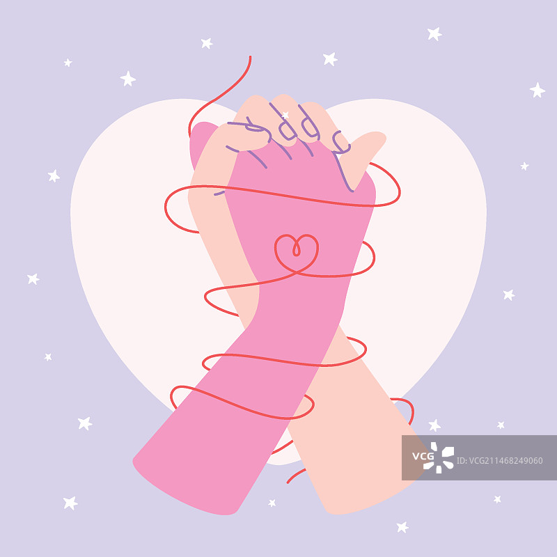 手绘红线插画图片素材