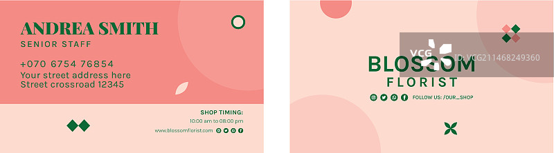 简约花艺师名片图片素材