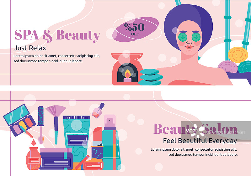 扁平风格美容院banner模板图片素材