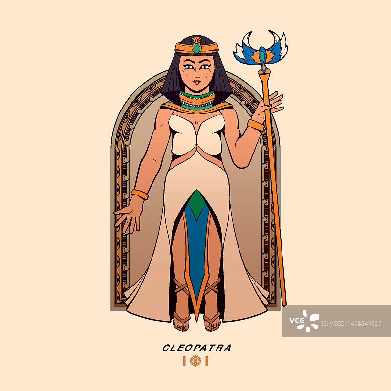 手绘埃及艳后Logo设计图片素材