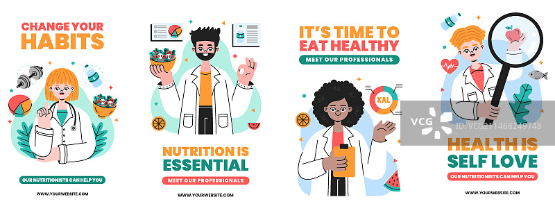 营养师辅助Instagram快拍模板图片素材