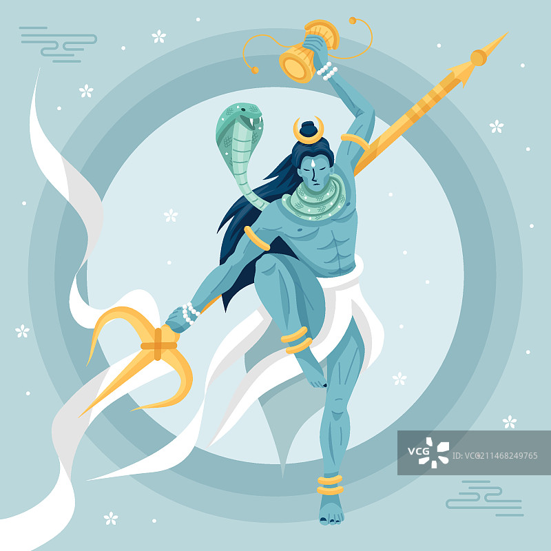 扁平风格湿婆神节插画图片素材