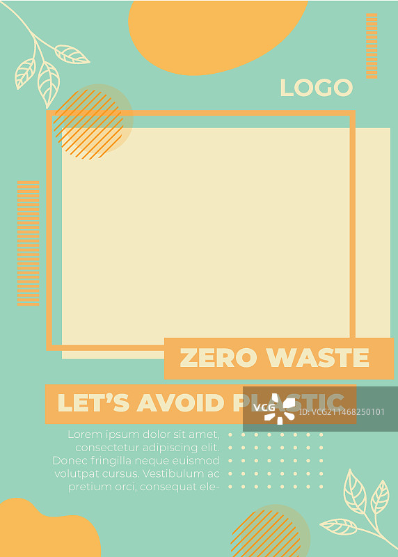 零浪费环保主题宣传单模板图片素材