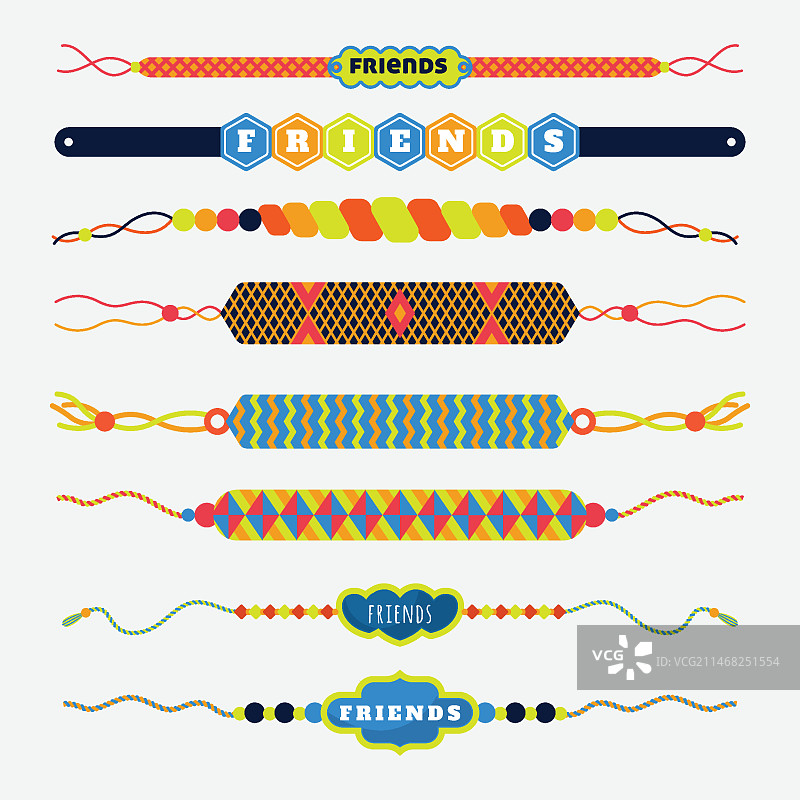 彩色友谊手环合集图片素材