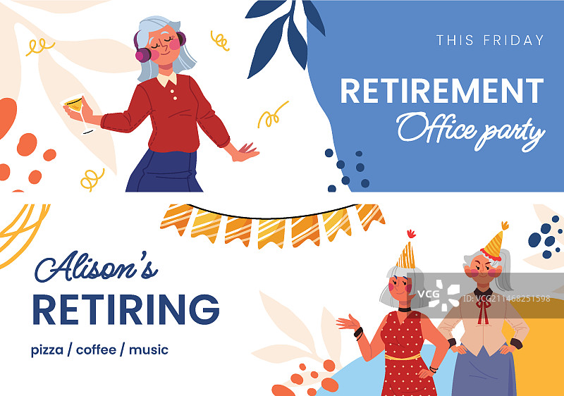 退休派对横幅模板图片素材