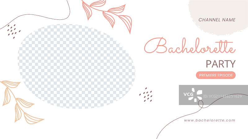 手绘单身派对YouTube缩略图图片素材