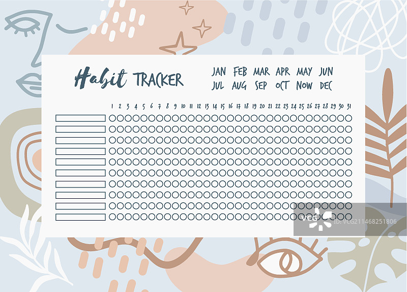 习惯追踪器模板图片素材