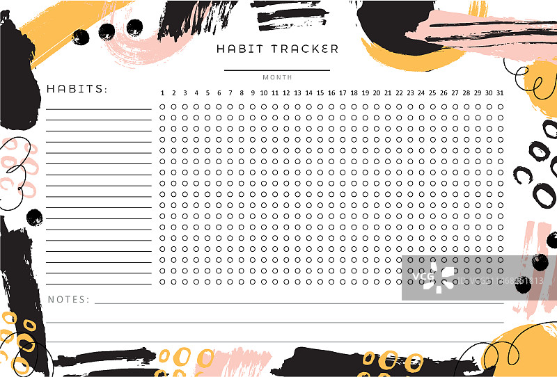 习惯追踪器模板图片素材